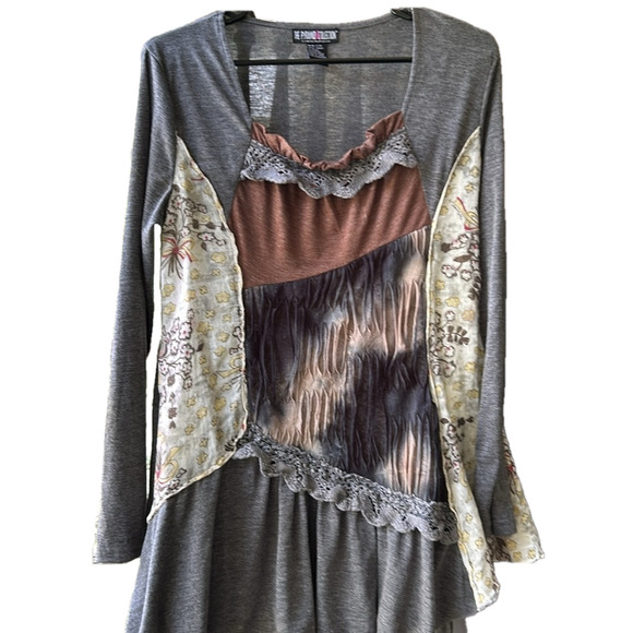 Belted Tunic Sweater Mini Dress Size Medium Free Shipping - Picture 1 of 9